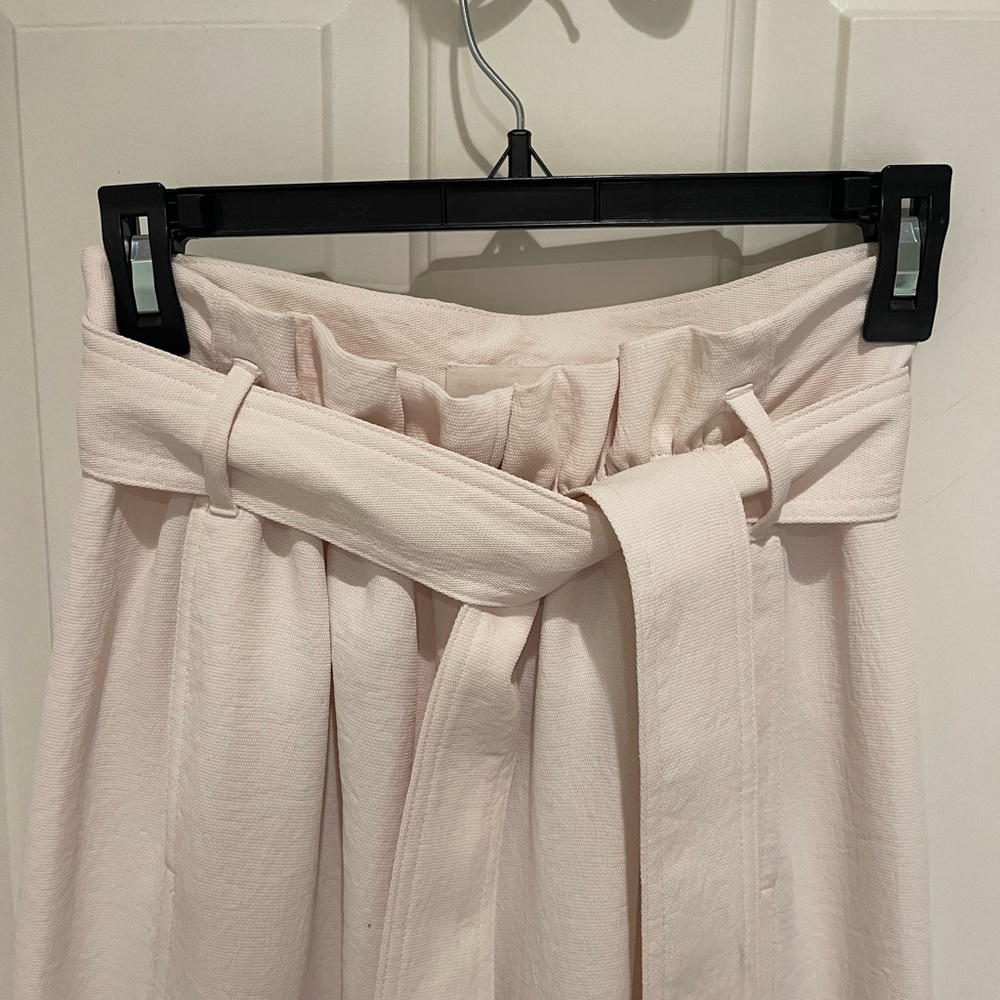 Wilfred Cream Cropped Wide Leg Pant with Belt-Size 4